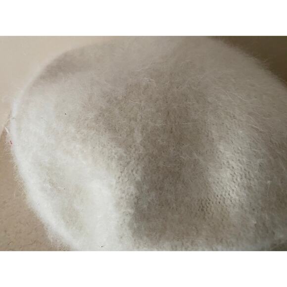 Arlin Newsboy Cap Beret Angora Nylon Blend White Cream One Size - Picture 4 of 11